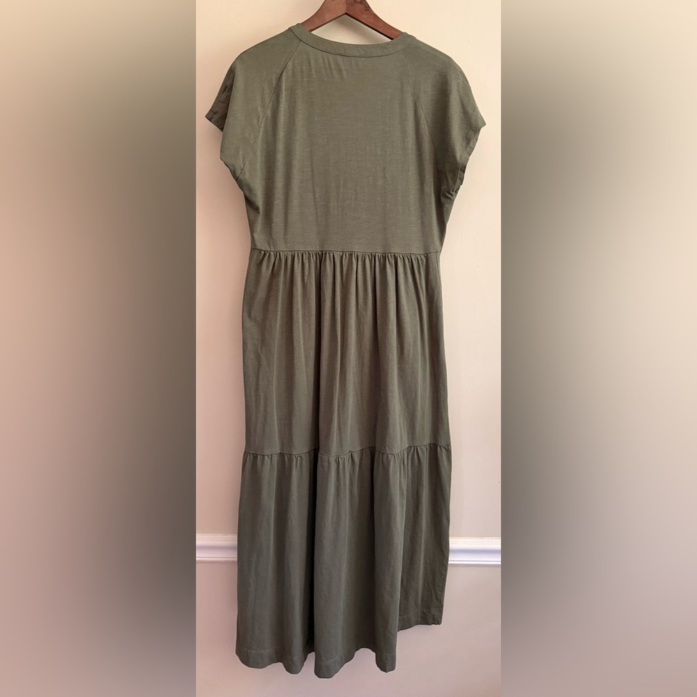ME+EM Sage Green Maxi tiered cotton Dress‎ size 10 - Picture 2 of 10
